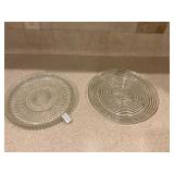 2- Crystal serving platters