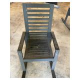 Gray wooden rocking chair