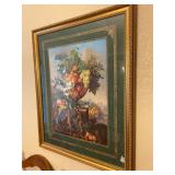 Framed flowered picture