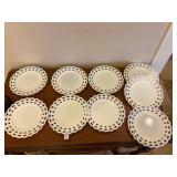 9- vintage white glass Work plates