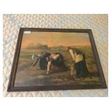 Framed three ladies working in the field