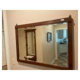 Wood framed rectangular mirror