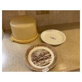 Vintage cake carrier and pie plates