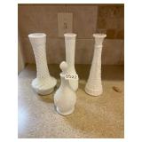 4- milk, glass vases