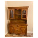 Beautiful lighted, two-piece hutch