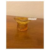 Vintage glass top hat- Fenton? Amber.