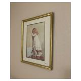 Framed little girl and dog picture