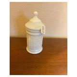 White milk glass Canister with lid