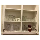 Cabinet full of assorted glassware