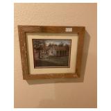 Barnwood framed old Homestead picture