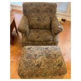 Nice fabric chair with ottoman