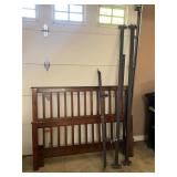 Queen wooden headboard, footboard, and rails