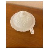 White milk glass candy dish