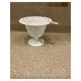 Vintage white milk, glass bowl