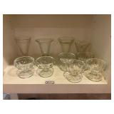 10- assorted glass ice cream cups