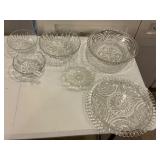 6- assorted crystal bowls and platters