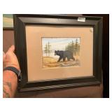 Framed bear in woods picture