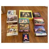 10 assorted puzzles in boxes