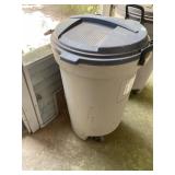 33 gallon Rubbermaid rolling  trashcan