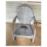 Vintage metal shell back chair