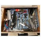 Drawer full silverware and knives