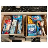 Drawer full mixer, foil, ziplocks- all