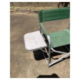 Folding camp chair with side table