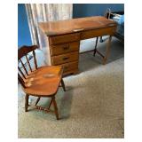 Wooden writing desk and chair