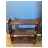 Vintage wooden three level bookshelf