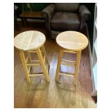 2- wooden barstools
