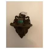 2- cast iron cherub wall hangers