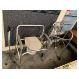 walkers, cane, deer camp poop stool