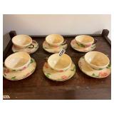 6- Franciscan Desert Rose cups and saucers