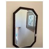 Framed oval octagon mirror