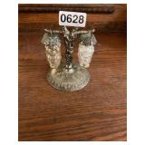 Silver and crystal glass salt and pepper shaker