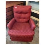 Red fabric swivel rocker
