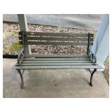 Wood and cast iron metal 4 foot bench