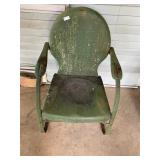 Vintage metal shell back chair