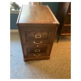 2 drawer wooden file cabinet no key