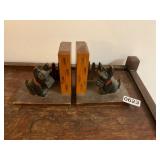 Scotty dog terrier wooden book ends