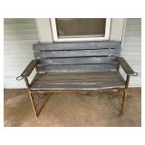 Wood and metal 4 foot bench