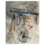 Level, saw, snips, jumper cables- all