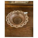 Pinkish. Clear depression bowl