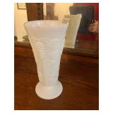 White Milkglass grape pattern vase