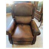 Brown leather style reclining chair