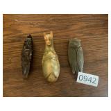 3- marble animal pieces