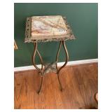 Vintage metal and marble top table