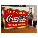 Metal Coca Cola sign - 1989