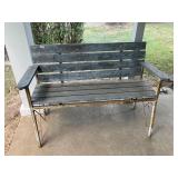 Wood and metal 4 foot bench