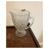 Clear, Iris Carnival Glass pitcher
